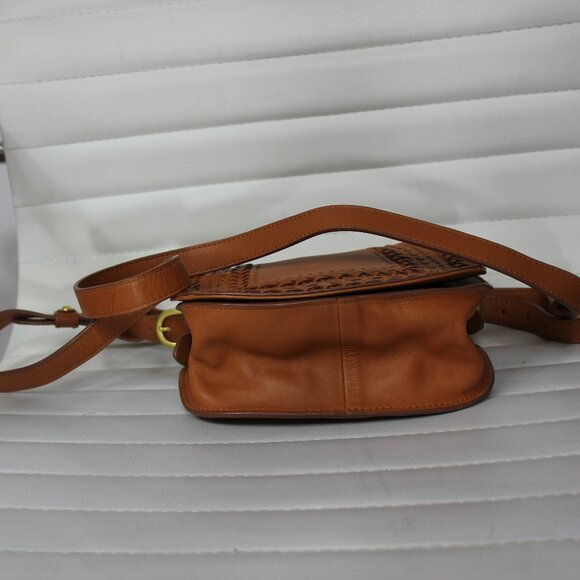 Anthropologie jasper & jeera Leather women camel/orange color crossbody purse - Picture 3 of 6